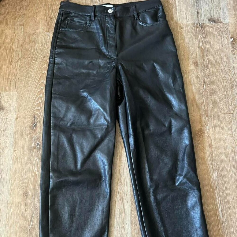 Aritzia Wilfred Black Vegan Leather Pants Size 6